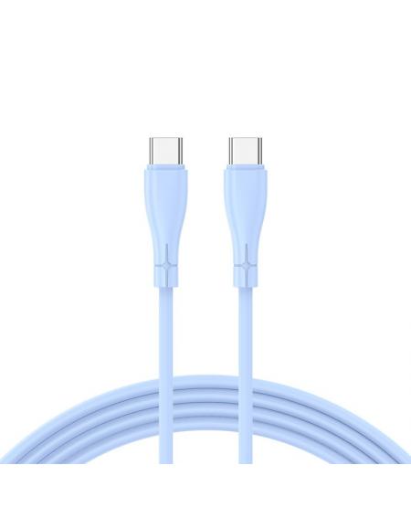 Cable USB COOL Silicona Universal Tipo C a Tipo C (1 metro) Celeste