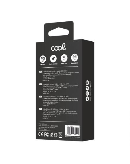 Cable USB COOL Silicona Universal Tipo C a Tipo C (1 metro) Celeste