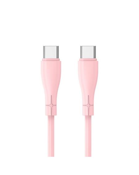 Cable USB COOL Silicona Universal Tipo C a Tipo C (1 metro) Rosa