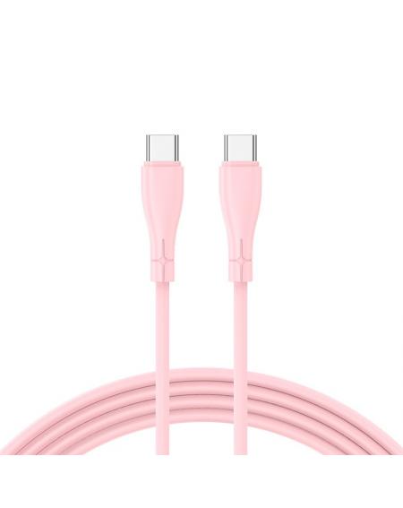 Cable USB COOL Silicona Universal Tipo C a Tipo C (1 metro) Rosa