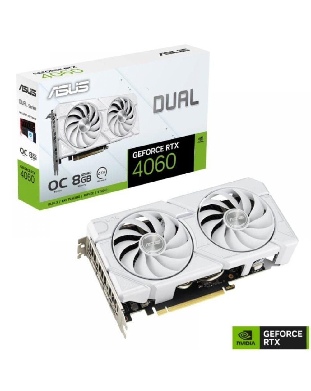 Tarjeta Gráfica Asus Dual GeForce RTX 4060 EVO OC White Edition/ 8GB GDDR6