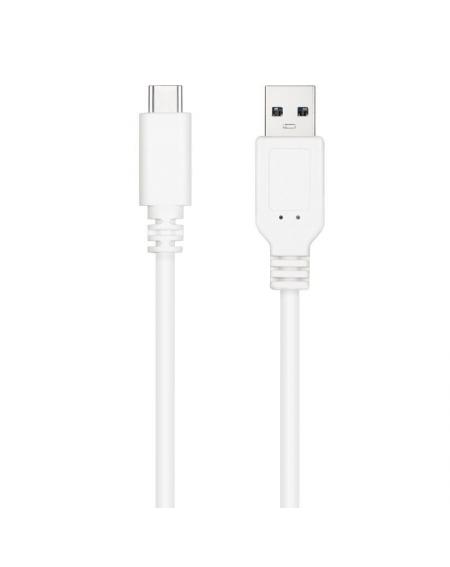 Cable USB 2.0 Nanocable 10.01.2100-W/ USB Tipo-C Macho - USB Macho/ 50cm/ Blanco