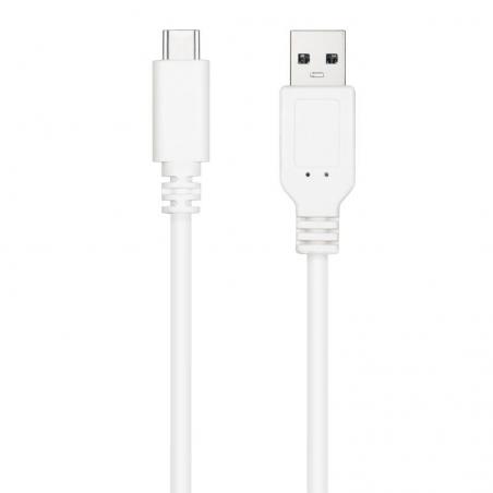 Cable USB 2.0 Nanocable 10.01.2100-W/ USB Tipo-C Macho - USB Macho/ 50cm/ Blanco