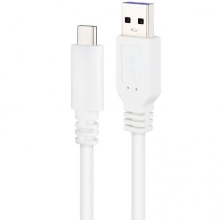 Cable USB 2.0 Nanocable 10.01.2100-W/ USB Tipo-C Macho - USB Macho/ 50cm/ Blanco