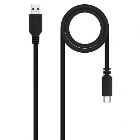 Cable USB 2.0 Nanocable 10.01.2101-L150/ USB Tipo-C Macho - USB Macho/ 1.5m/ Negro