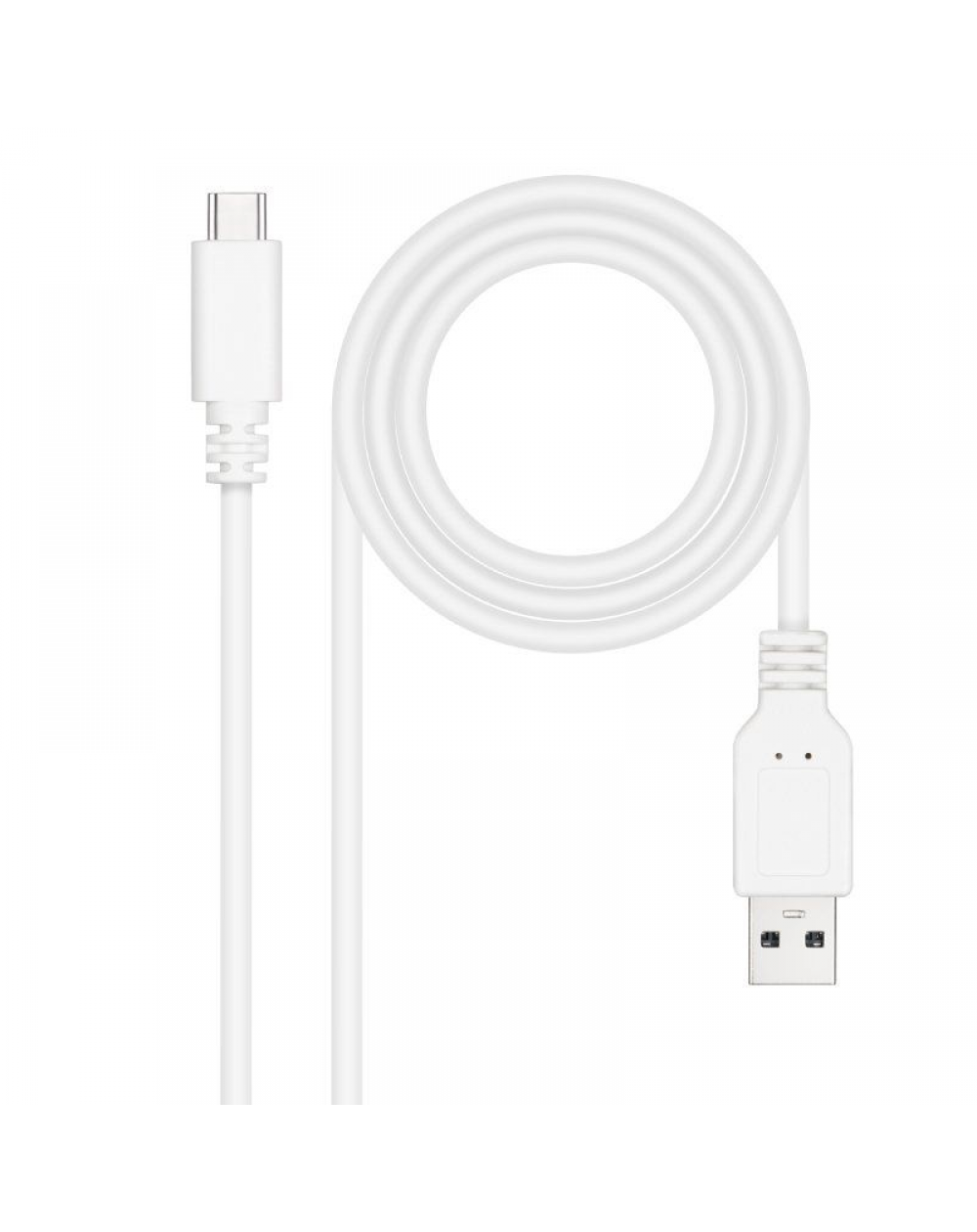 Cable USB 2.0 Nanocable 10.01.2101-W/ USB Tipo-C Macho - USB Macho/ 1m/ Blanco