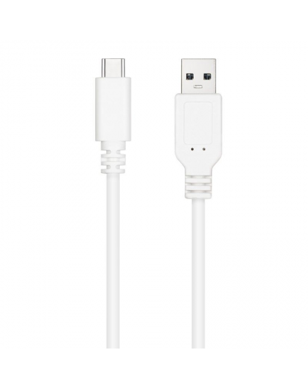 Cable USB 2.0 Nanocable 10.01.2101-W/ USB Tipo-C Macho - USB Macho/ 1m/ Blanco