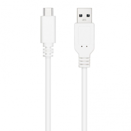 Cable USB 2.0 Nanocable 10.01.2101-W/ USB Tipo-C Macho - USB Macho/ 1m/ Blanco