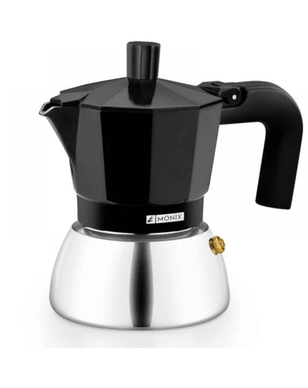 Cafetera Italiana Monix Induction Inox M863003/ 3 Tazas/ Negra