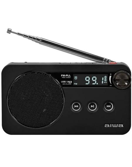 Radio Portátil Aiwa RS-77PLLBK/ Negra