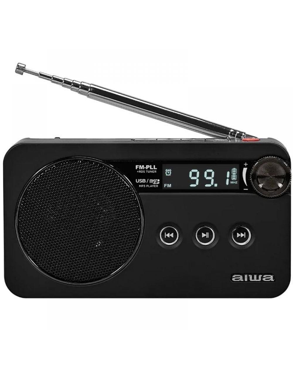 Radio Portátil Aiwa RS-77PLLBK/ Negra