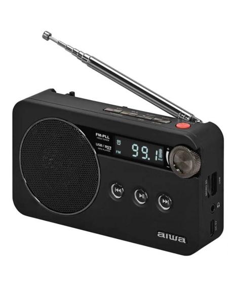 Radio Portátil Aiwa RS-77PLLBK/ Negra