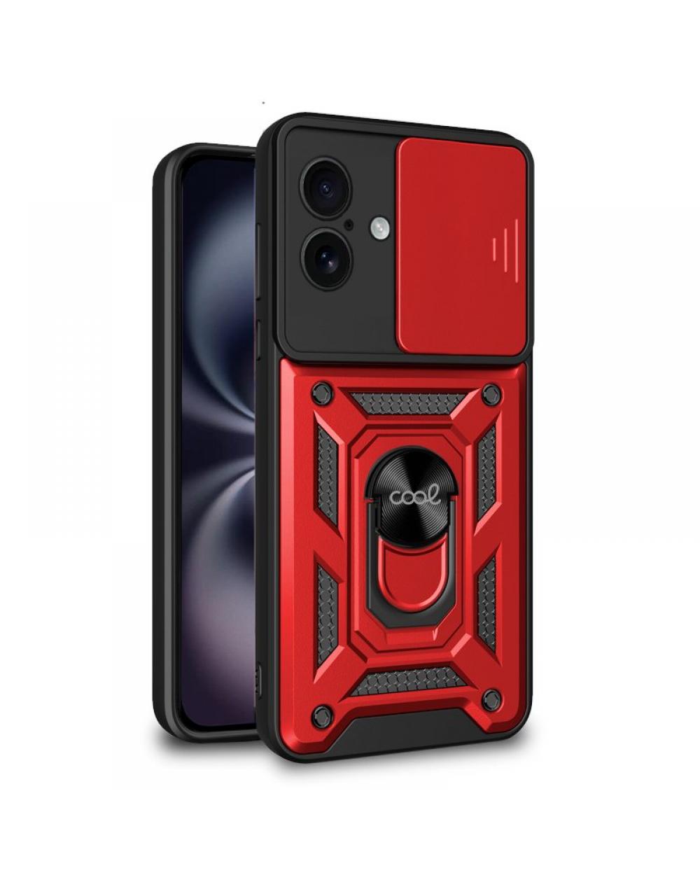 Carcasa COOL para iPhone 16 Hard Ring Rojo