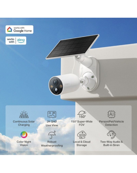 Cámaras de Videovigilancia TP-Link Tapo C425 KIT/ Visión Nocturna/ Control desde APP/ Incluye Panel Solar