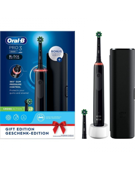 Cepillo Dental Braun Oral-B Vitality Pro 3 3500/ Incluye 2 Recambios/ Negro