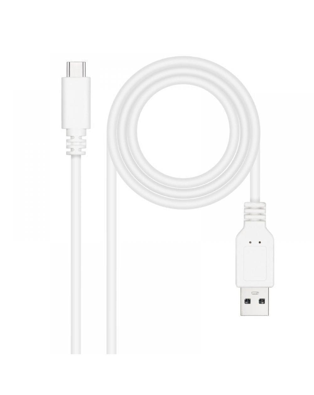 Cable USB 2.0 Nanocable 10.01.2101-L150-W/ USB Tipo-C Macho - USB Macho/ 1.5m/ Blanco