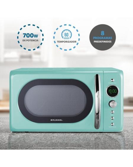 Microondas Grunkel Vintage MW-20AZUL/ 700W/ Capacidad 20L/ Verde