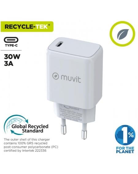 Cargador de Pared Muvit For Change MCACC0014/ 1xUSB Tipo-C/ 30W