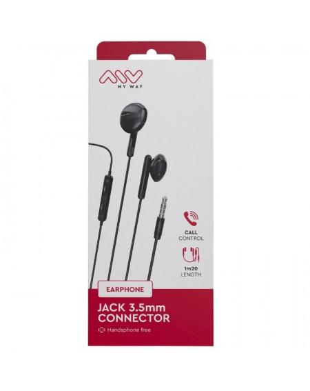 Auriculares Intrauditivos Myway MWHPH0019/ con Micrófono/ Jack 3.5/ Negros