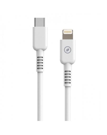 Cable USB 2.0 Tipo-C Lightning Muvit For Change MCUSC0006/ USB Tipo-C Macho - Lightning/ Hasta 27W/ 1.2m/ Blanco