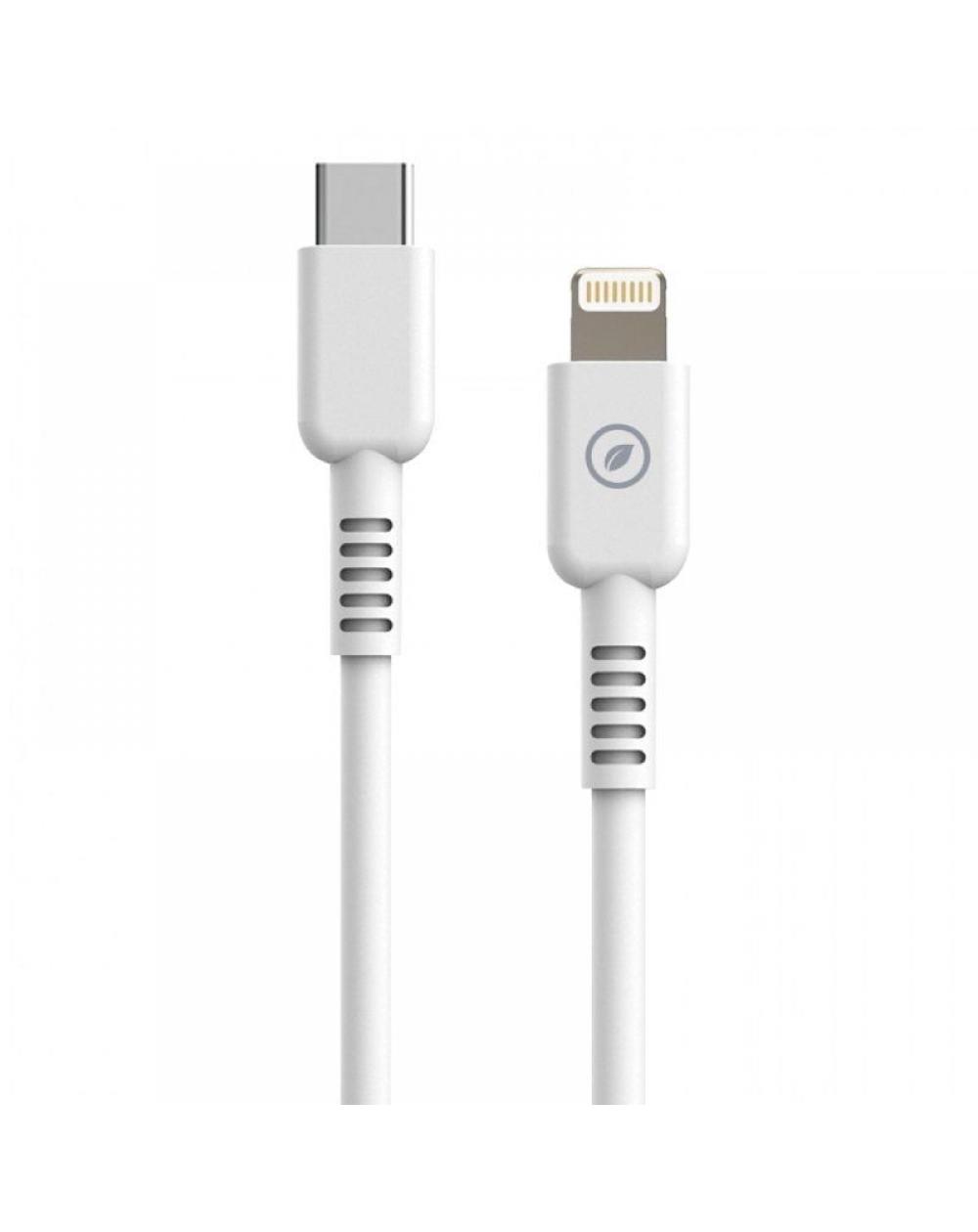 Cable USB 2.0 Tipo-C Lightning Muvit For Change MCUSC0006/ USB Tipo-C Macho - Lightning/ Hasta 27W/ 1.2m/ Blanco