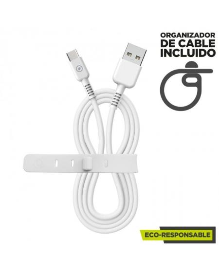 Cable USB 2.0 Tipo-C Muvit For Change MCUSC0003/ USB Tipo-C Macho - USB Macho/ Hasta 27W/ 1.2m/ Blanco