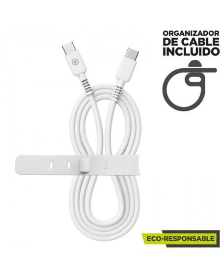 Cable USB 2.0 Tipo-C Muvit For Change MCUSC0008/ USB Tipo-C Macho - USB Tipo-C/ Hasta 60W/ 1.2m/ Blanco