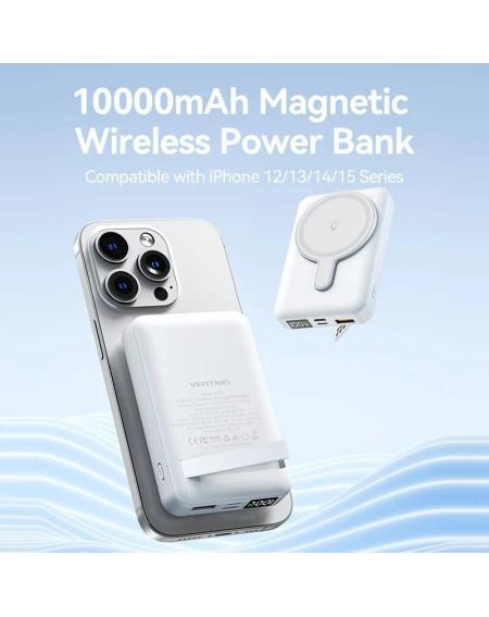 Powerbank 10000mAh Vention FHTW0/ 22.5W/ Wireless/ Blanco