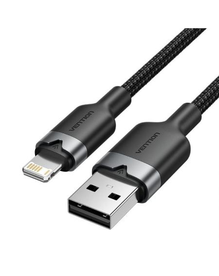 Cable USB Lightning Vention LANBH/ USB Macho - Lightning Macho/ 480Mbps/ 2m/ Negro