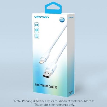 Cable USB Lightning Vention LANBH/ USB Macho - Lightning Macho/ 480Mbps/ 2m/ Negro