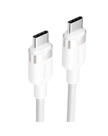 Cable USB 2.0 Tipo-C 3A Vention TRDWF/ USB Tipo-C Macho - USB Tipo-C Macho/ Hasta 60W/ 480Mbps/ 1m/ Blanco