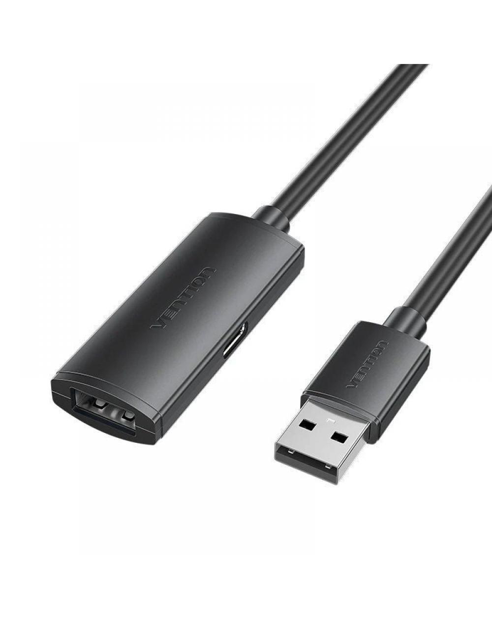 Cable Alargador USB 2.0 Vention CBKBJ/ USB Macho - USB Hembra/ 480Mbps/ 5m/ Negro