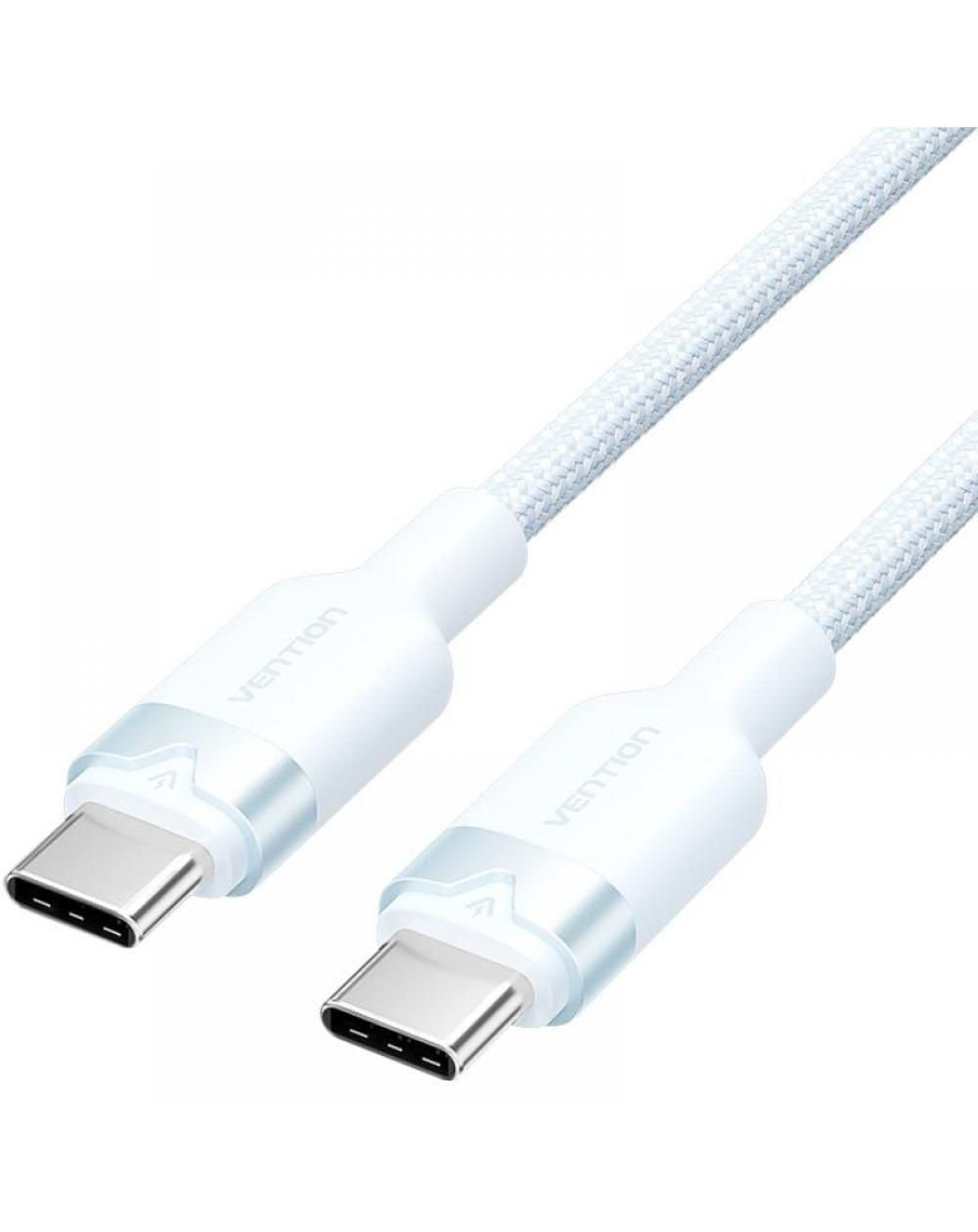 Cable USB 2.0 Tipo-C 3A Vention TRDSF/ USB Tipo-C Macho - USB Tipo-C Macho/ Hasta 60W/ 480Mbps/ 1m/ Azul