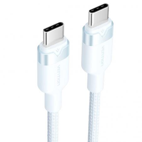 Cable USB 2.0 Tipo-C 3A Vention TRDSF/ USB Tipo-C Macho - USB Tipo-C Macho/ Hasta 60W/ 480Mbps/ 1m/ Azul