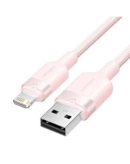 Cable USB Lightning Vention LANBH/ USB Macho - Lightning Macho/ 480Mbps/ 1m/ Rosa