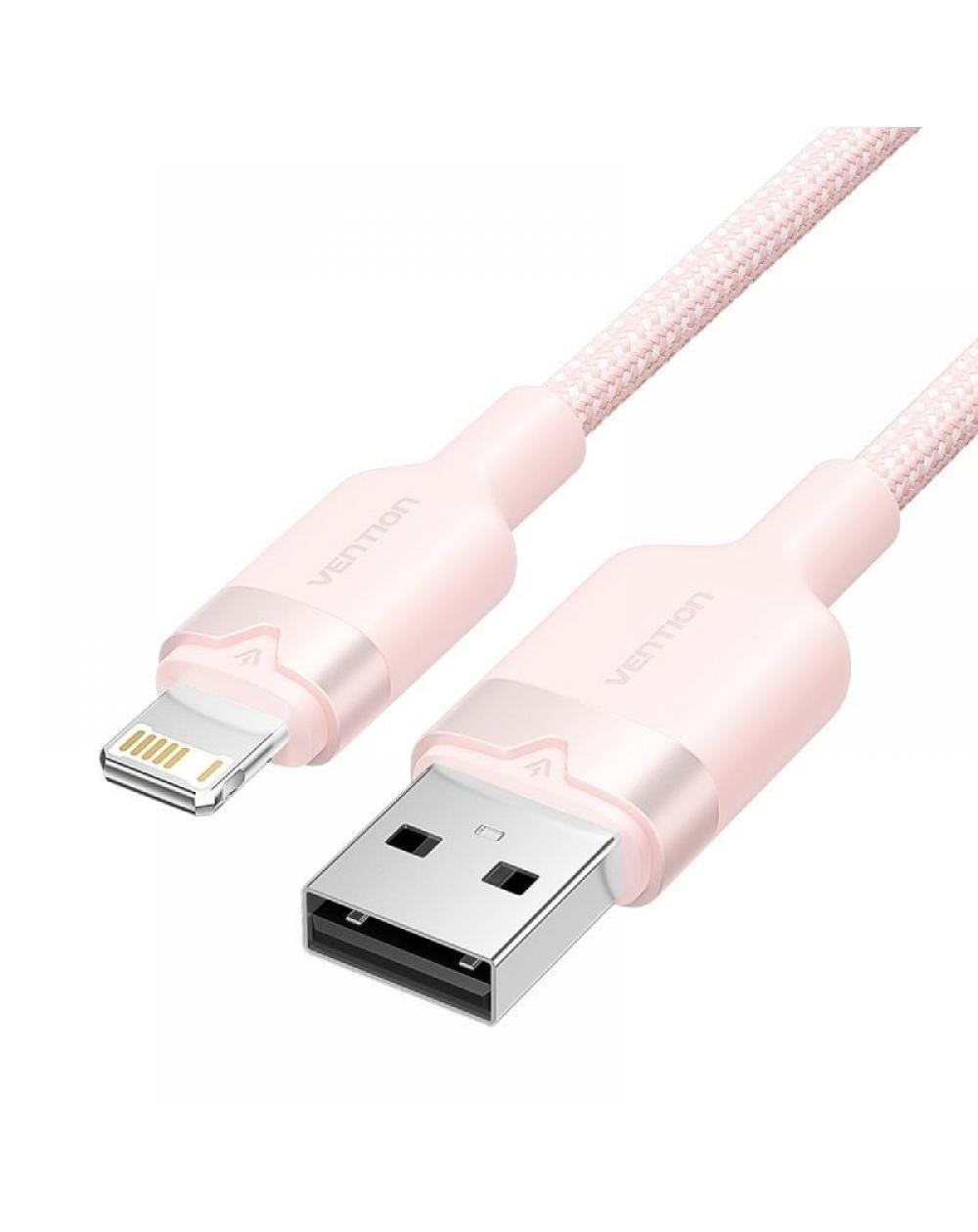 Cable USB Lightning Vention LANBH/ USB Macho - Lightning Macho/ 480Mbps/ 1m/ Rosa