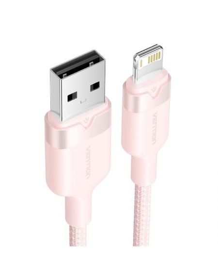 Cable USB Lightning Vention LANBH/ USB Macho - Lightning Macho/ 480Mbps/ 1m/ Rosa