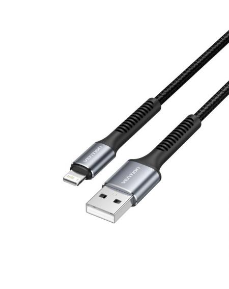 Cable USB 2.0 Lightning Vention H14BF/ Lightning Macho - USB Macho/ 10W/ 480Mbps/ 1m/ Negro