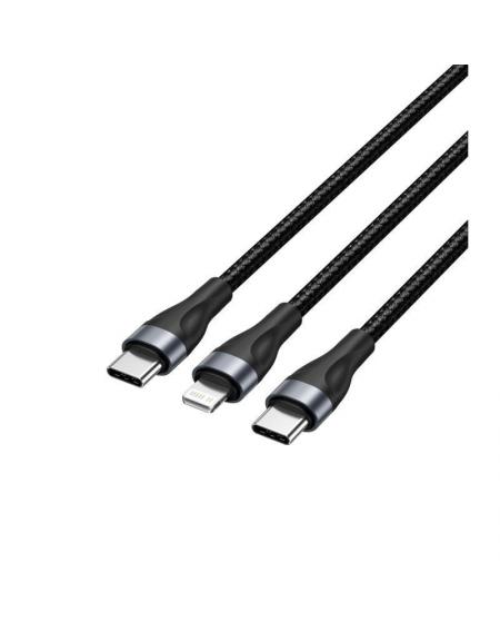 Cable USB Tipo-C Vention H17BAV/ USB Tipo-C Macho - Lightning Macho/ USB Tipo-C Macho/ 60W/ 480Mbps/ 1.2m/ Negro