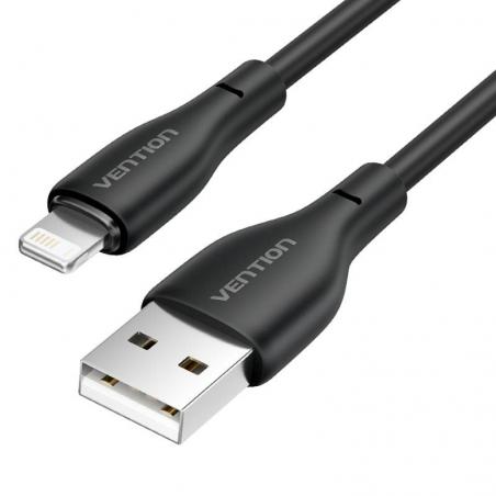 Cable USB 2.0 Lightning Vention H26BF/ Lightning Macho - USB Macho/ 10W/ 480Mbps/ 1m/ Negro