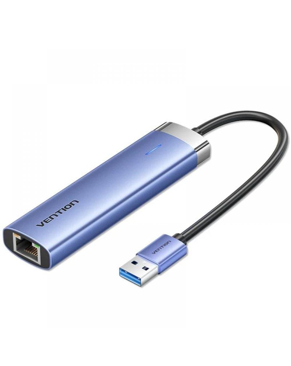 Hub USB 3.0 Vention TGFSB/ 3xUSB/ 1xRJ45/ 1xUSB Tipo-C PD