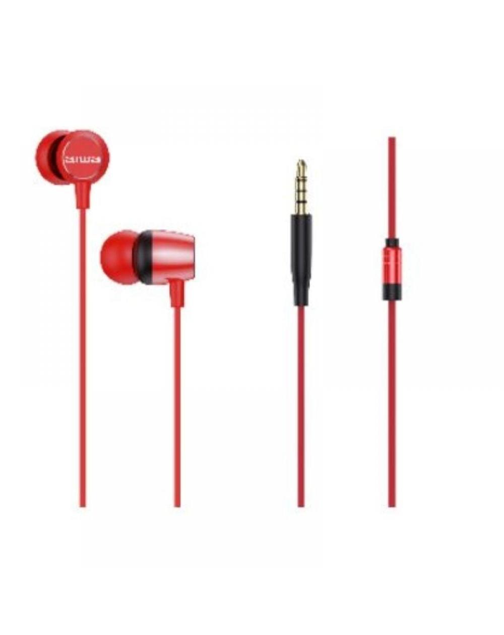 Auriculares Intrauditivos Aiwa ESTM-20RD/ con Micrófono/ Jack 3.5/ Rojos