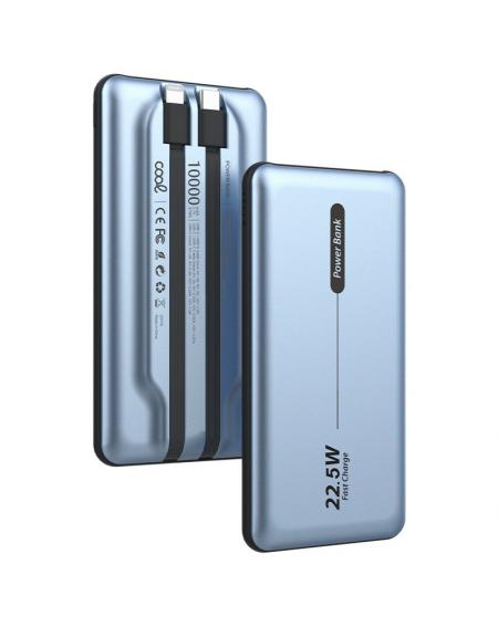 Batería Externa Universal Power Bank 10.000 mAh PD 22.5W (2 cables) Azul