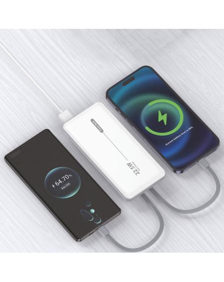 Batería Externa Universal Power Bank 10.000 mAh PD 22.5W (2 cables) Blanco