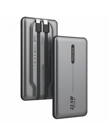 Batería Externa Universal Power Bank 10.000 mAh PD 22.5W (2 cables) Gris