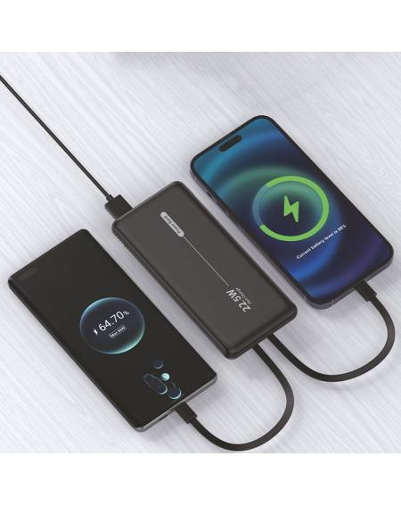 Batería Externa Universal Power Bank 10.000 mAh PD 22.5W (2 cables) Negro