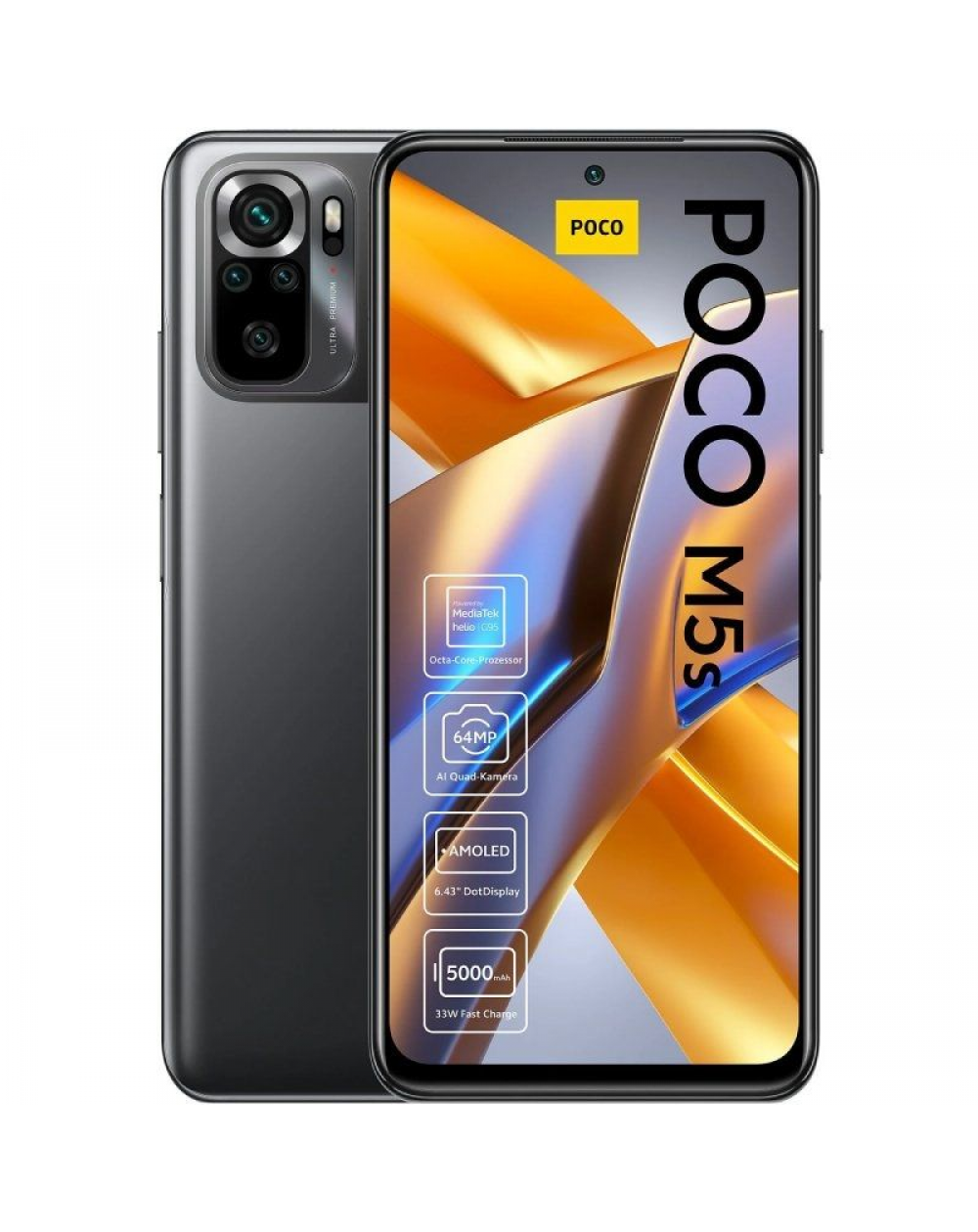 Smartphone Xiaomi POCO M5s 4GB/ 128GB/ 6.43'/ Gris