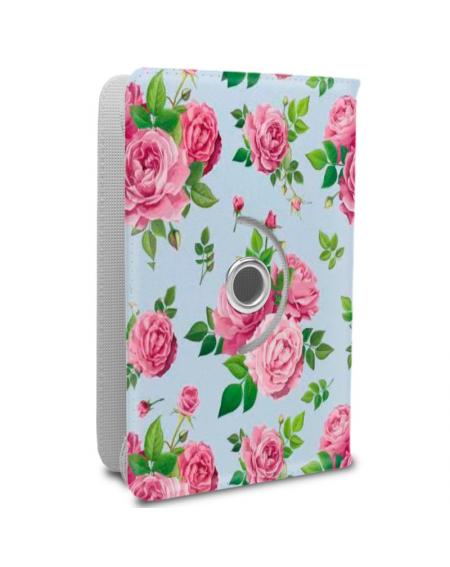 Funda COOL Ebook / Tablet Universal 9.7 - 11 pulg Polipiel Rosas (Panorámica)