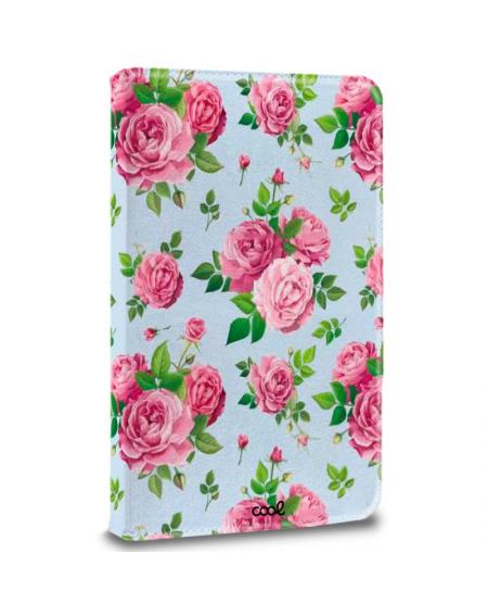 Funda COOL Ebook / Tablet Universal 9.7 - 11 pulg Polipiel Rosas (Panorámica)