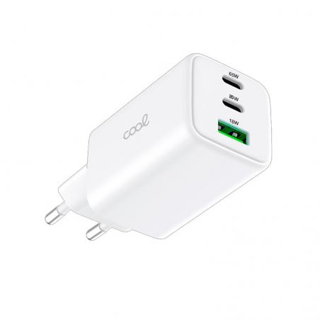 Cargador Red Universal Ultra Fast Triple (PD) 2 x Tipo-C + USB COOL (65W) GaN Blanco